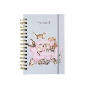 Spiral bound A5 hard-backed notebook - 'Cattitude'